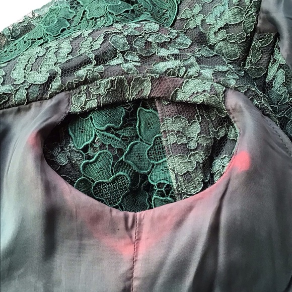 Chalet By Bari Protas Vintage Green Lace Dress Size 5/6 - Picture 16 of 16